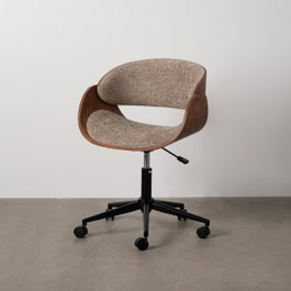 Ixia Silla con ruedas beige-marrón tejido-madera