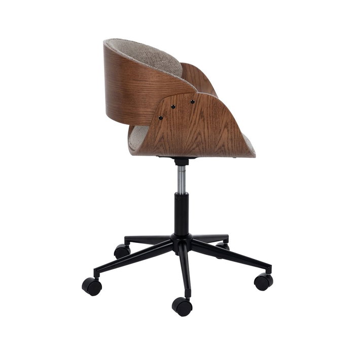 Ixia Silla con ruedas beige-marrón tejido-madera