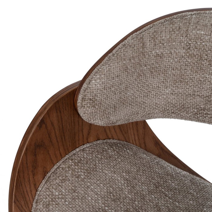 Ixia Silla con ruedas beige-marrón tejido-madera