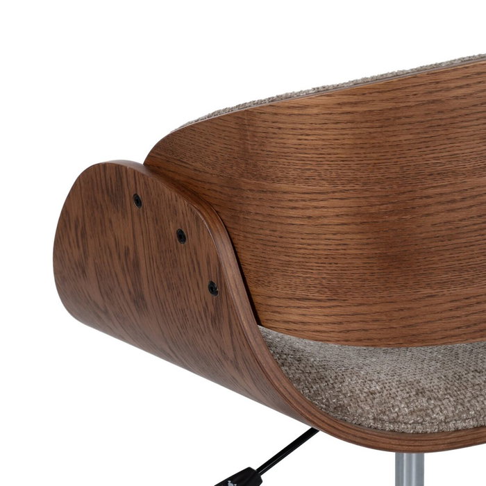 Ixia Silla con ruedas beige-marrón tejido-madera