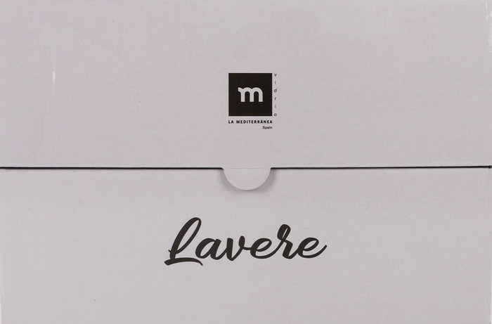 La Mediterranea Set de 4 cajas de 6 copas de vino/agua Lavere 400cc Cristal