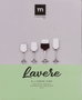 La Mediterranea Set de 4 cajas de 6 copas de vino/agua Lavere 400cc Cristal