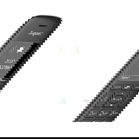 Gigaset C570HX Teléfono DECT/analógico inalámbrico con altavoz y pantalla a color, Negro