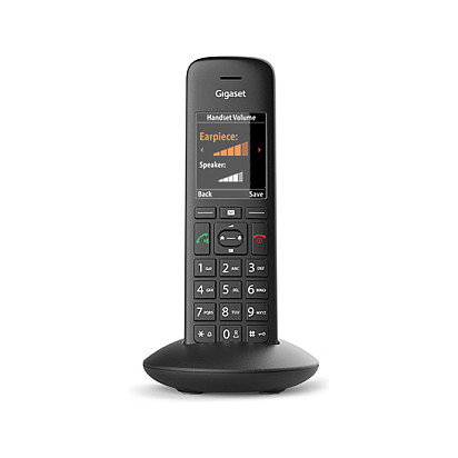 Gigaset C570HX Teléfono DECT/analógico inalámbrico con altavoz y pantalla a color, Negro