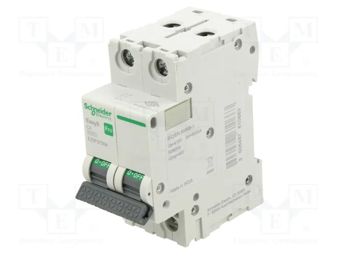 SCHNEIDER ELECTRIC Easy9 Pro EZ9F57204 Interruptor magnetotérmico 2 polos 4A 6kA SCHNEIDER ELECTRIC Easy9 Pro EZ9F57204 Interruptor magnetotérmico 2 polos 4A 6kA