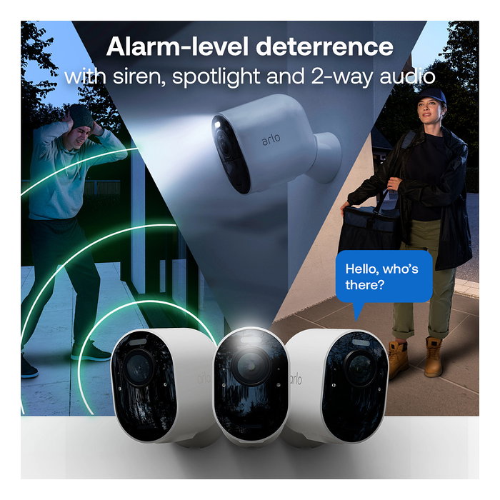 Arlo Arlo Ultra 2 Kit de 3 Cámaras Inalámbricas 4K - Blanco