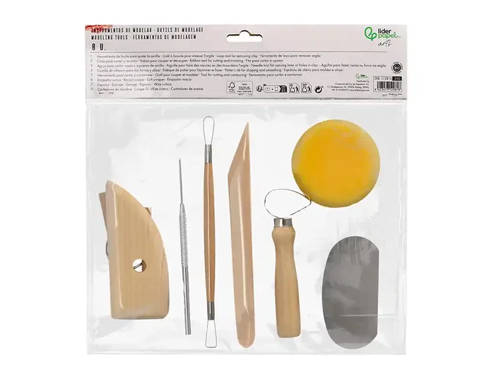 Liderpapel Pack 8 Herramientas Surtidas para Modelar, Certificado FSC