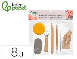 Liderpapel Pack 8 Herramientas Surtidas para Modelar, Certificado FSC