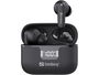 Sandberg Wireless Earbuds ANC+ENC con Cancelación de Ruido y Pantalla de Batería, Negro