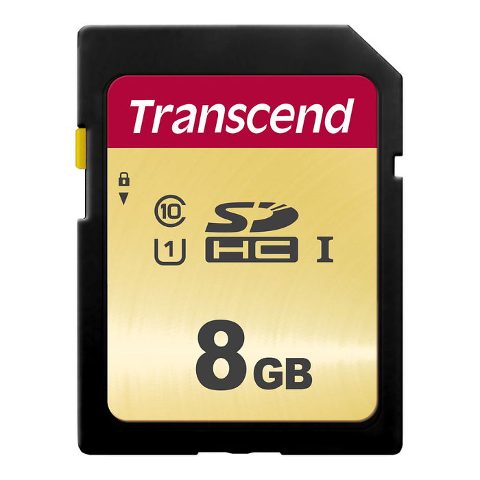 Transcend SDC500S Tarjeta SDHC de 8GB Clase 10 UHS-I U1 Velocidad 95/20 MB/s