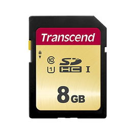 Transcend SDC500S Tarjeta SDHC de 8GB Clase 10 UHS-I U1 Velocidad 95/20 MB/s