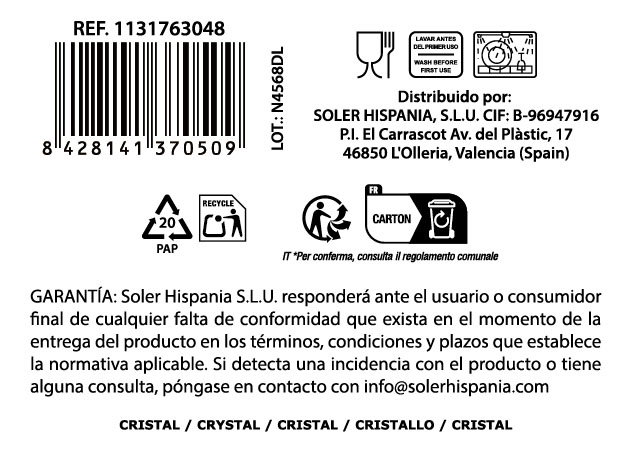 La Mediterranea Copa de Cristal Vino Aline 50cl (Pack de 24)