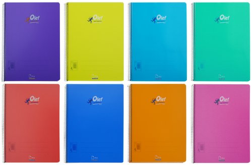 OLEF Bloc de notas de 80 hojas con cuadrícula 3x3 y cubierta de polipropileno Color Sur OLEF Bloc de notas de 80 hojas con cuadrícula 3x3 y cubierta de polipropileno Color Sur