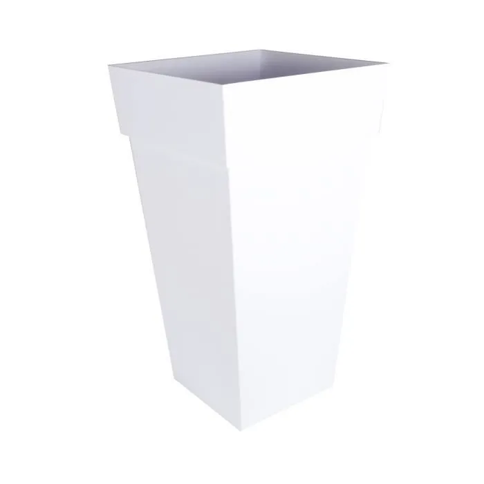Eda Maceta Toscana XXL Cuadrada 43.3 x 43.3 x H 80 cm 98 L Blanco
