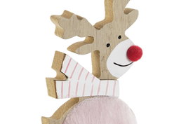 DKD Home Decor Figura Reno Multicolor MDF Poliéster 4 x 16 x 7 cm (12 Unidades)