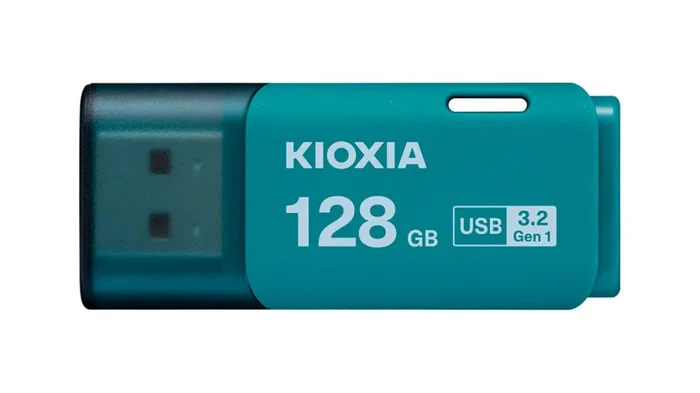Kioxia LU301L128GG4 - Memoria USB 3.2 Gen 1 de 128 GB, USB Tipo A, Color Azul, Con Tapa