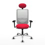 PIQUERAS Y CRESPO Silla de oficina Zulema con Mecanismo Sincro, Rojo y Blanco