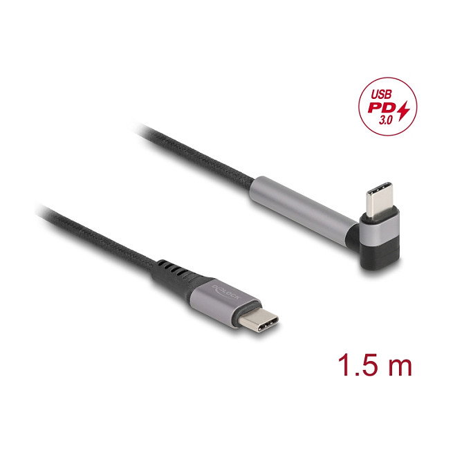 DeLOCK Cable USB Type-C a USB Type-C PD 3.0 1,5m Negro, Gris