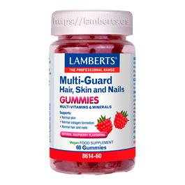 LAMBERTS Multi Guard Hair Skin Nails 60 Gummies Frambuesa