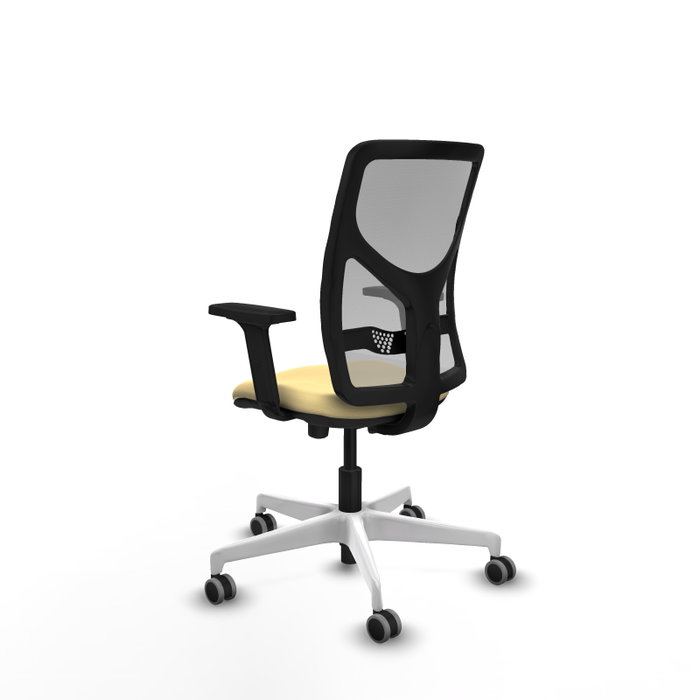 PIQUERAS Y CRESPO Silla de oficina Motilla con mecanismo Sincro/Traslack, Crema y Gris
