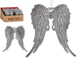 Krist+ Adorno para árbol de Navidad Alas Plateado 13x14.5x2.5 cm (Set de 48)
