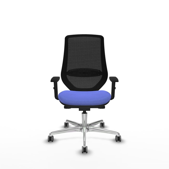 PIQUERAS Y CRESPO Silla de oficina Mardos con mecanismo Sincro/Traslack, Azul claro y Negro
