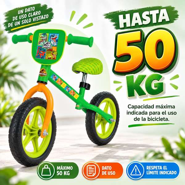 JugaToys Bicicleta sin pedales 12" Jurassic World