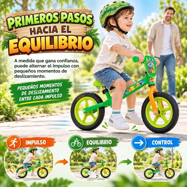 JugaToys Bicicleta sin pedales 12" Jurassic World