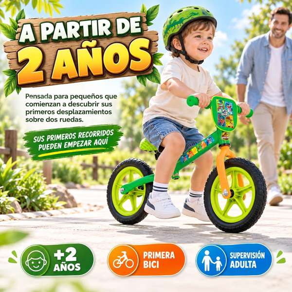JugaToys Bicicleta sin pedales 12" Jurassic World