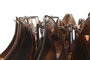 DKD Home Decor India lamps 1c25 Lámpara de Techo Acero y Cristal Plateado Marron 80 x 80 x 80 cm