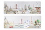 DKD Home Decor Cuadro Lienzo Ciudad Multicolor 2 x 30 x 90 cm (2 Unidades)