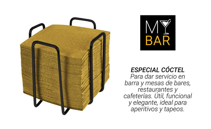My Bar Servilletero Negro 11.8 x 11.8 x 9.5 cm (24 Unidades)