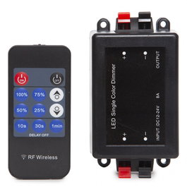 Dimmer para Tira LED con Mando a Distancia 12-24VDC 96/192W Multifunción Controlador Unicolor