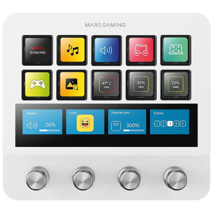 Mars Gaming MSD-PRO Blanco (10 Teclas LCD y 4 Diales) Mars Gaming MSD-PRO Blanco (10 Teclas LCD y 4 Diales)