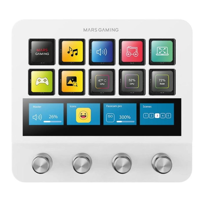Mars Gaming MSD-PRO Blanco (10 Teclas LCD y 4 Diales) Mars Gaming MSD-PRO Blanco (10 Teclas LCD y 4 Diales)