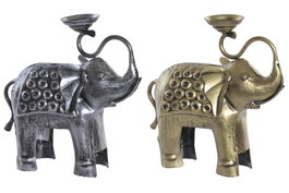 DKD Home Decor Portavela de Hierro Elefante Surtida