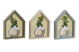 DKD Home Decor Decoración MDF 16,5x3,5x22 Surtido de 3 Colores