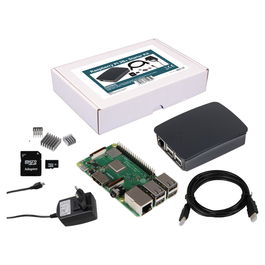 Raspberry Pi - Kit Placa Raspberry Pi 3 Model B+ (Pi 3B+) con Broadcom BCM2837 1.4 GHz, 1 GB RAM, Wi-Fi 5, Gigabit Ethernet, Adaptador e HDMI
