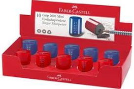 Faber-Castell Sacapuntas Grip 2001 con depósito azul y rojo