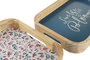 DKD Home Decor Set de 2 Bandejas Decorativas MDF Country Floral Natural 35x24x4,5 cm