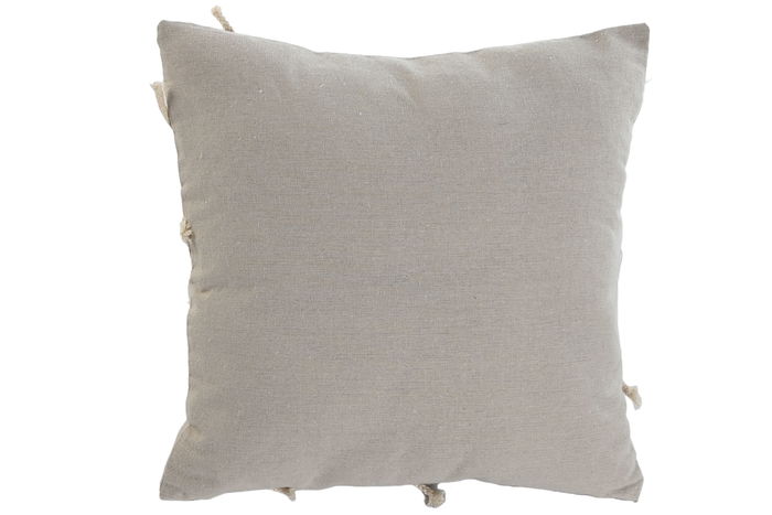 DKD Home Decor Ivory26 Cojín Boho Beige Blanco 45 x 45 cm (2 Unidades) Poliéster Algodón