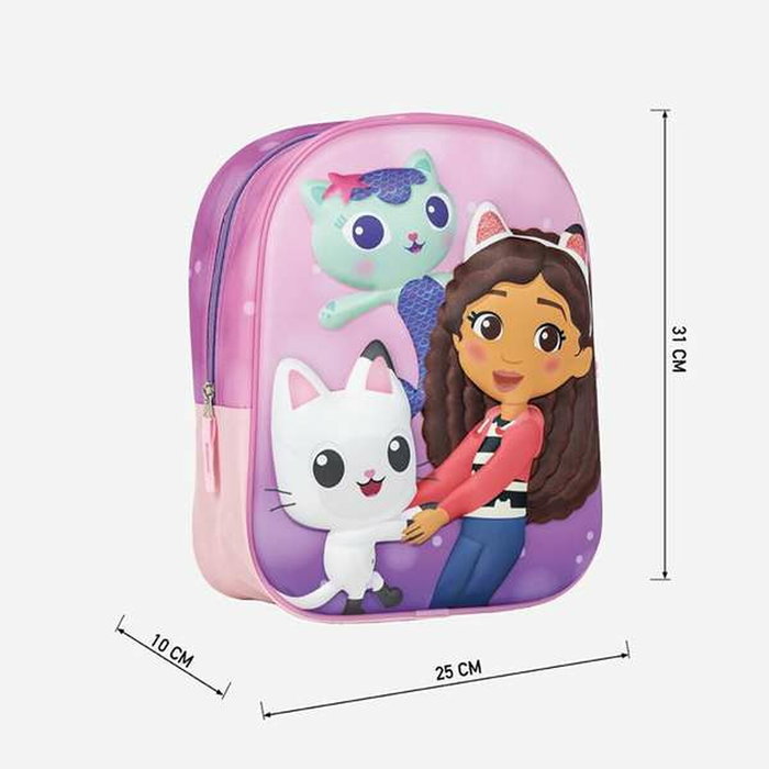 Cerdá Mochila Infantil 3D Gabby's Dollhouse Rosa