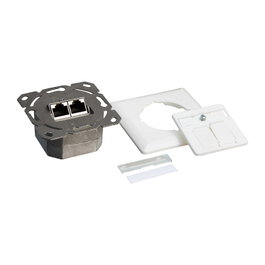 LogiLink Toma de pared Cat.6 2xRJ45 STP horizontal blanco