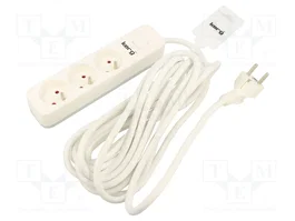 KERG Prolongador de alimentación H05VV-F 3G1,5mm2 1,5m Blanco