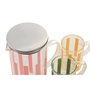 DKD Home Decor Set de 3 Jarras de Cristal e Inox 1,2L - 3 Rayas