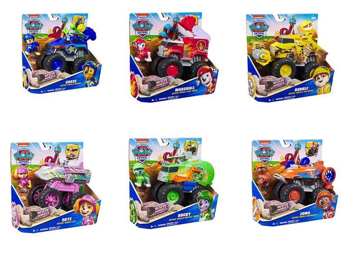 Spin Master Paw Patrol Vehículo de Rescate Wheels - Juego de Vehículos de Juguete 22.86x22.86x9.53 cm para Niños de 3 Años (Modelo Surtido)