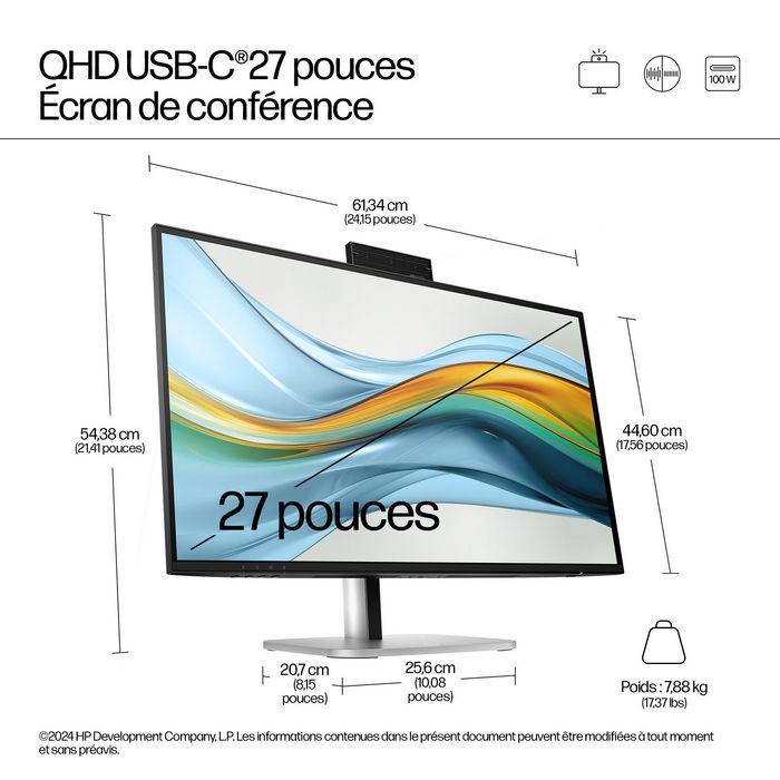 HP Series 5 Pro Monitor 27 pulgadas QHD USB-C para Videoconferencias con IA - 527pm PVC Free HP Series 5 Pro Monitor 27 pulgadas QHD USB-C para Videoconferencias con IA - 527pm PVC Free