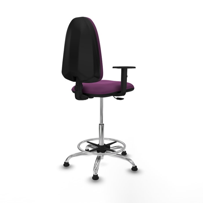 PIQUERAS Y CRESPO Taburete Aýna Morado con Brazos 1D y Base Cromada