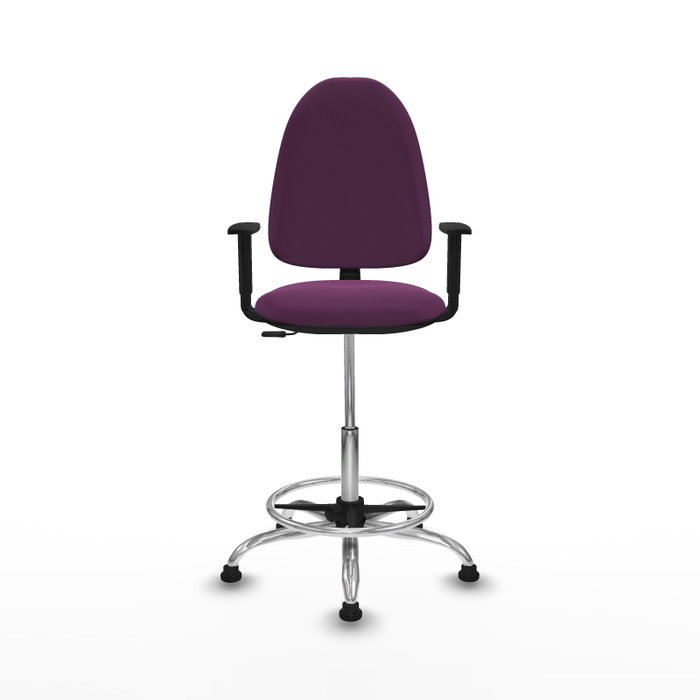PIQUERAS Y CRESPO Taburete Aýna Morado con Brazos 1D y Base Cromada
