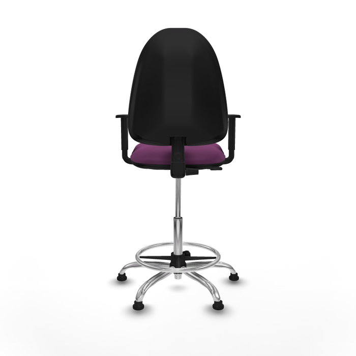 PIQUERAS Y CRESPO Taburete Aýna Morado con Brazos 1D y Base Cromada